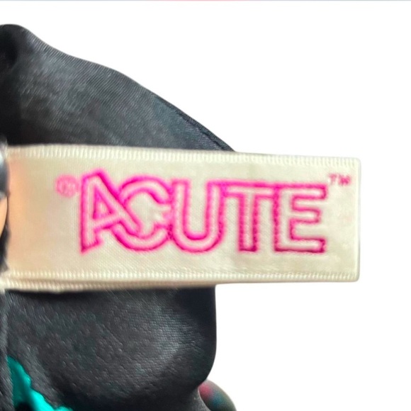 1990s 100% silk print scarf by Acute.  28” square. - Picture 3 of 4